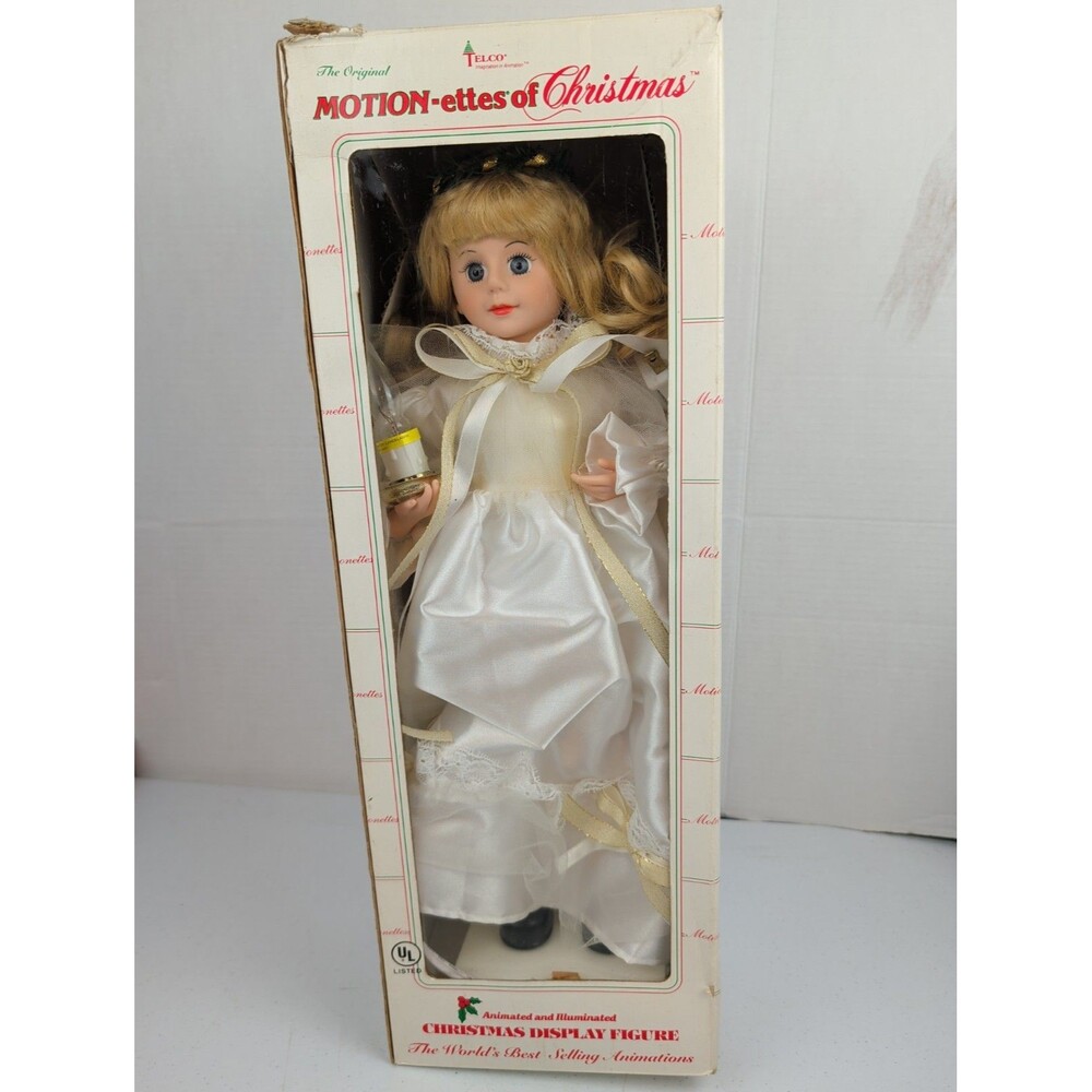 Telco Motion-ettes Christmas Animated Lighted Porcelite Angel 20" 1986 Vintage